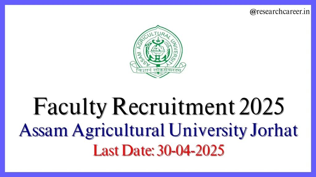AAU Jorhat Faculty Recruitment 2025
